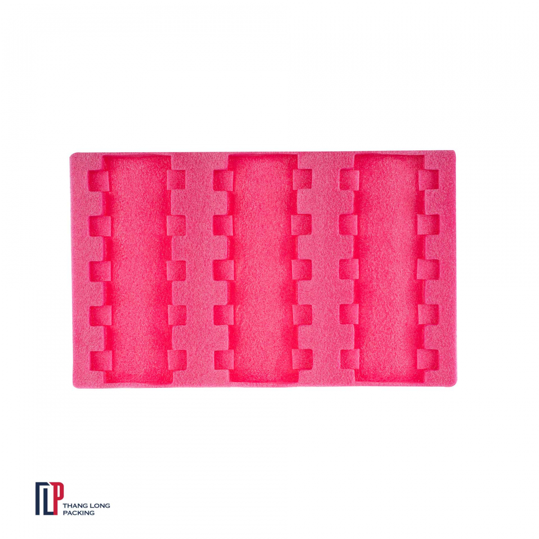 Shaped perforated pink PE foam