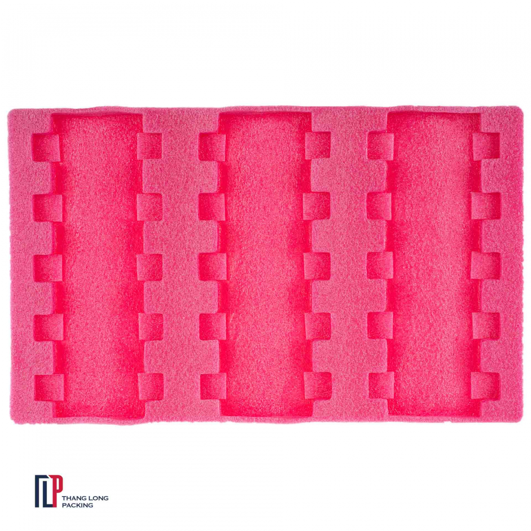 Shaped perforated pink PE foam