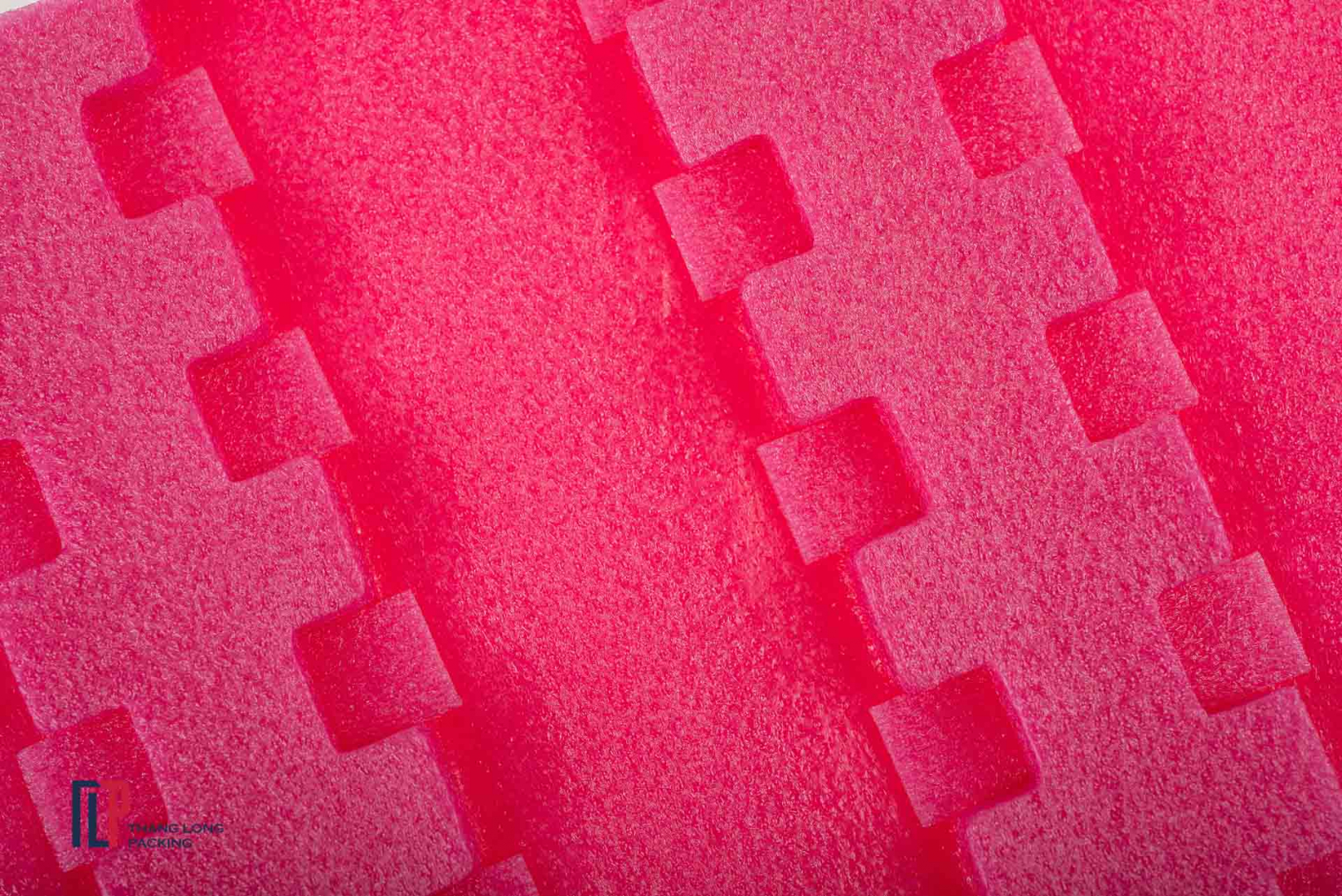 Shaped perforated pink PE foam