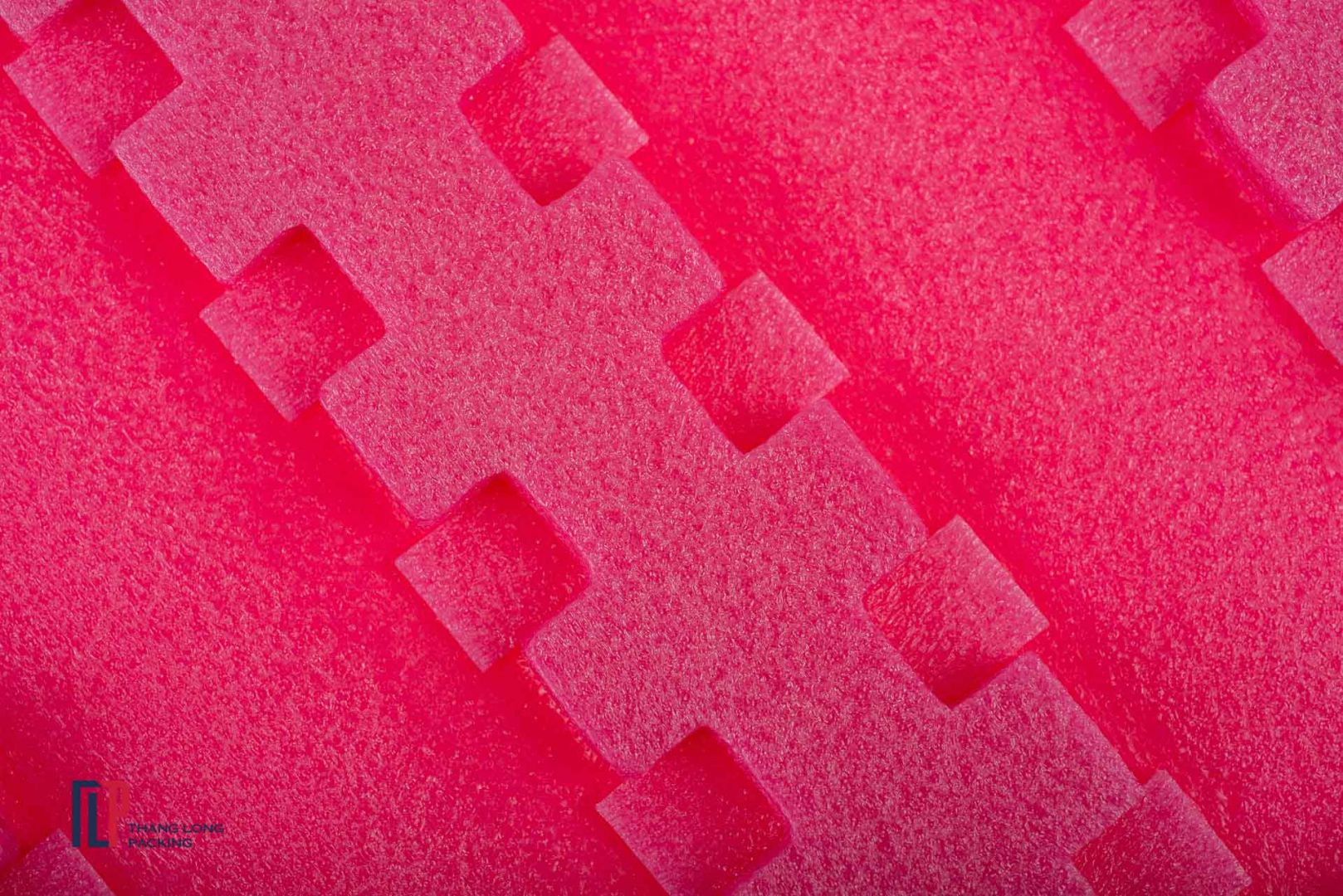 Shaped perforated pink PE foam